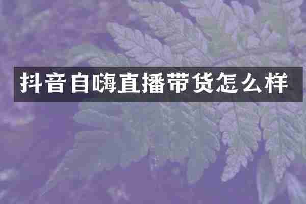 抖音自嗨直播带货怎么样