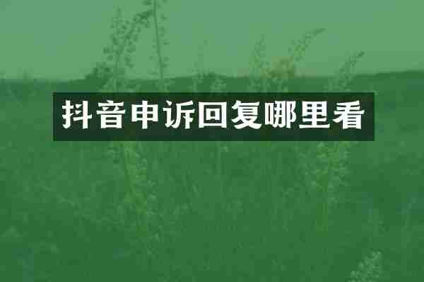 抖音申诉回复哪里看