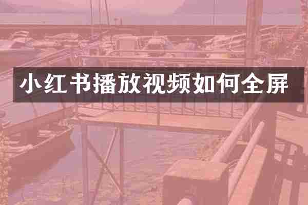 小红书播放视频如何全屏