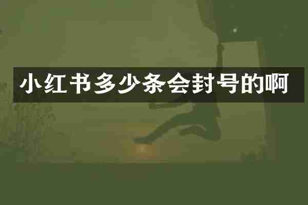 小红书多少条会封号的啊