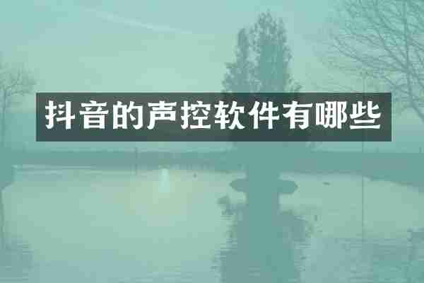 抖音的声控软件有哪些