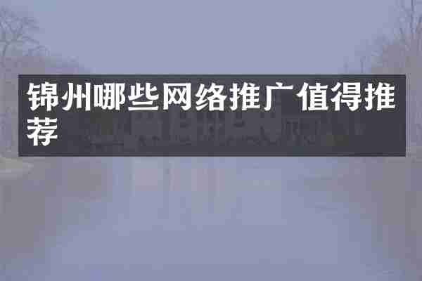 锦州哪些网络推广值得推荐