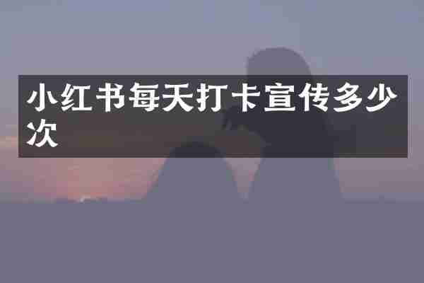 小红书每天打卡宣传多少次