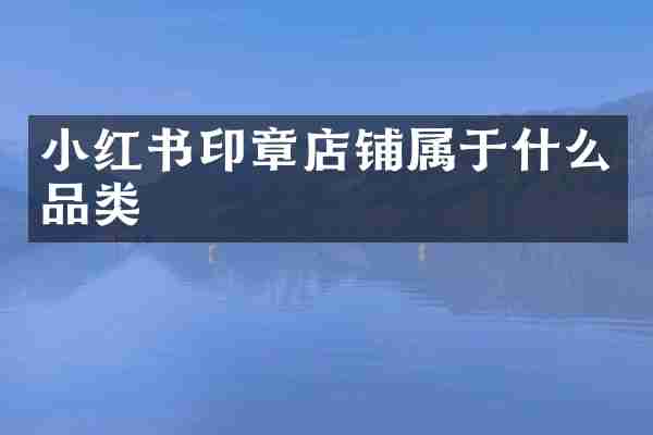 小红书印章店铺属于什么品类