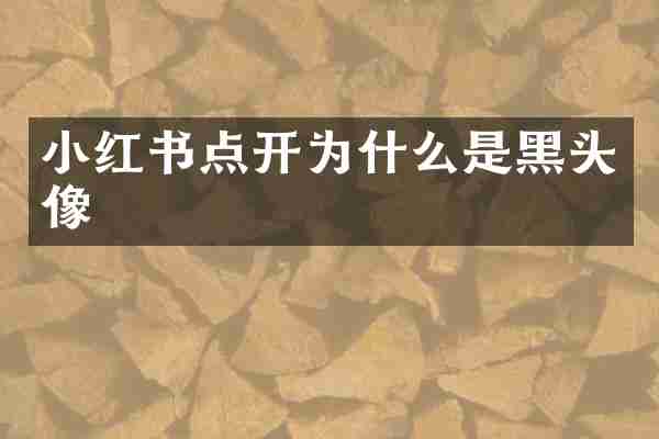 小红书点开为什么是黑头像