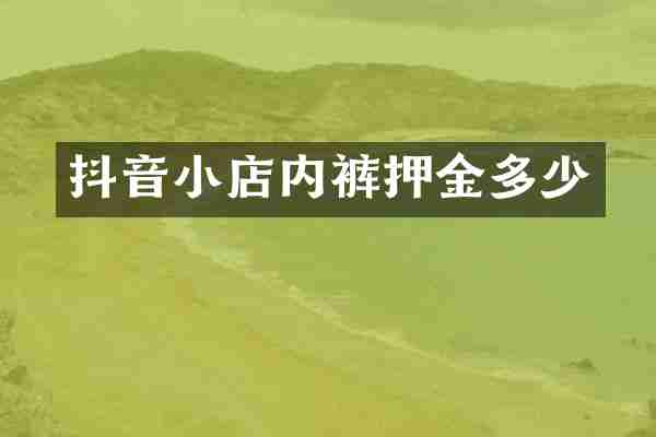 抖音小店内裤押金多少