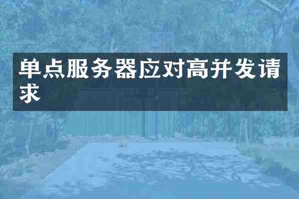 单点服务器应对高并发请求