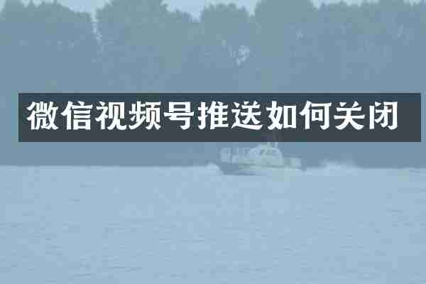 微信视频号推送如何关闭