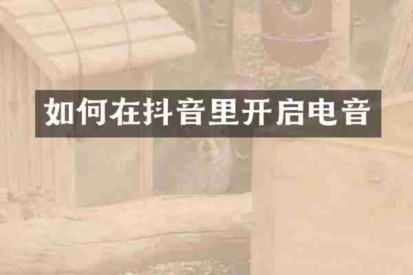 如何在抖音里开启电音