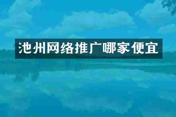 池州网络推广哪家便宜