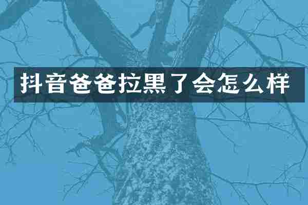 抖音爸爸拉黑了会怎么样
