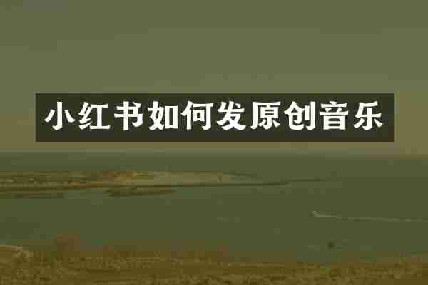 小红书如何发原创音乐
