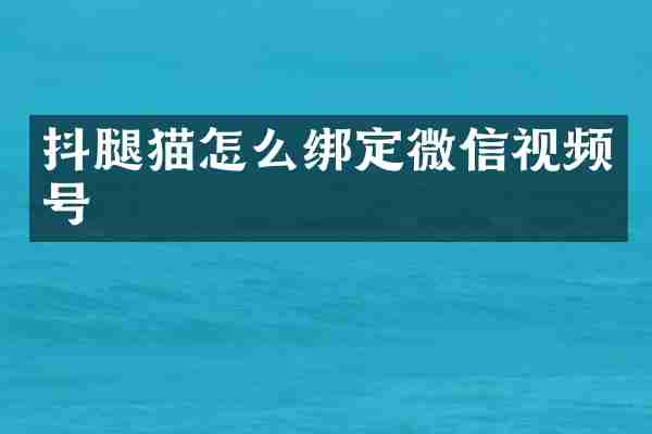 抖腿猫怎么绑定微信视频号