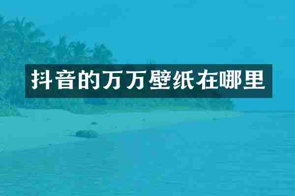 抖音的万万壁纸在哪里