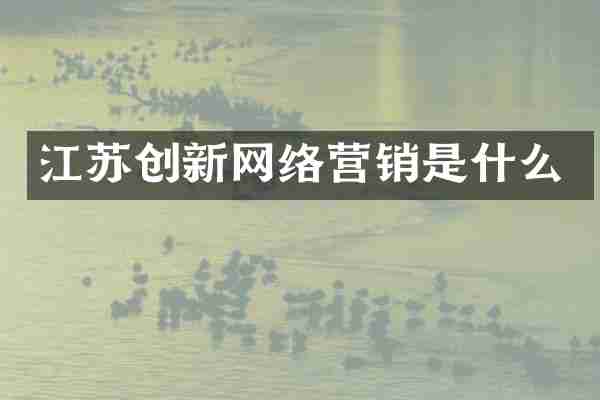 江苏创新网络营销是什么