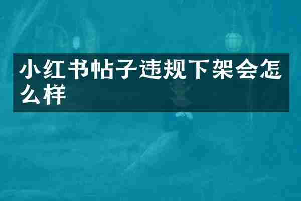 小红书帖子违规下架会怎么样