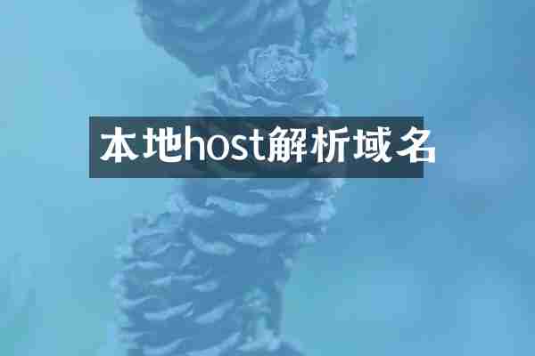 本地host解析域名