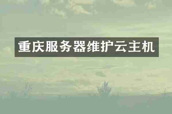重庆服务器维护云主机