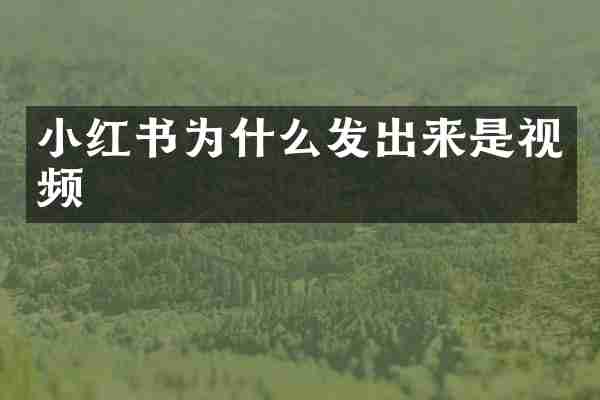 小红书为什么发出来是视频