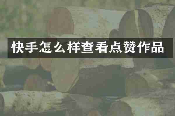 快手怎么样查看点赞作品