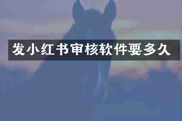 发小红书审核软件要多久