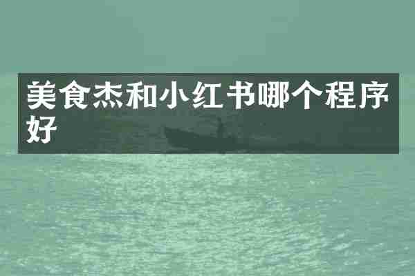 美食杰和小红书哪个程序好