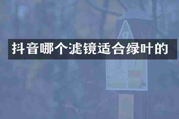 抖音哪个滤镜适合绿叶的