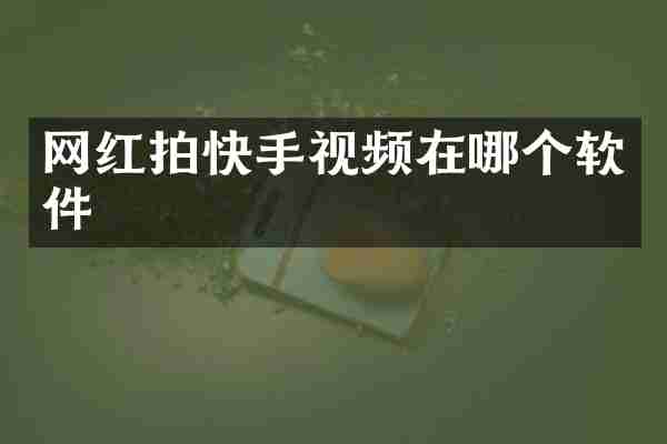 网红拍快手视频在哪个软件
