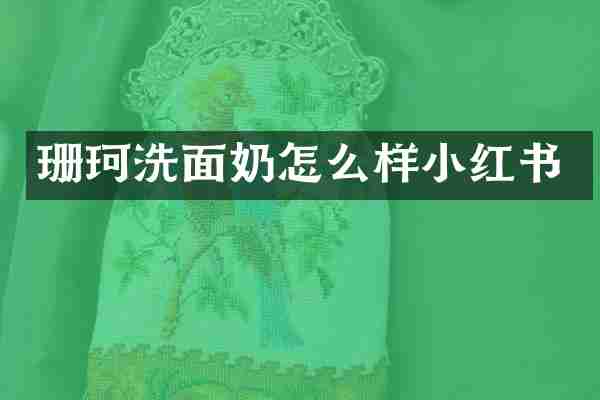 珊珂洗面奶怎么样小红书