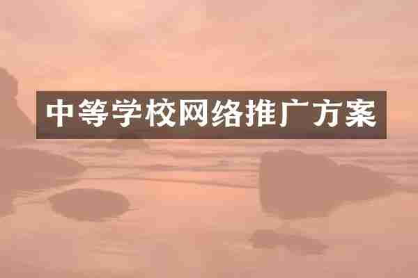 中等学校网络推广方案