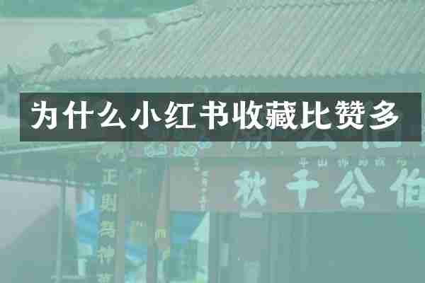 为什么小红书收藏比赞多
