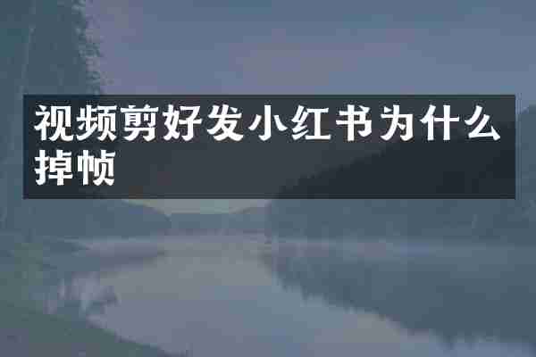 视频剪好发小红书为什么掉帧