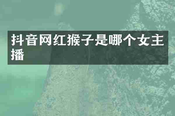 抖音网红猴子是哪个女主播