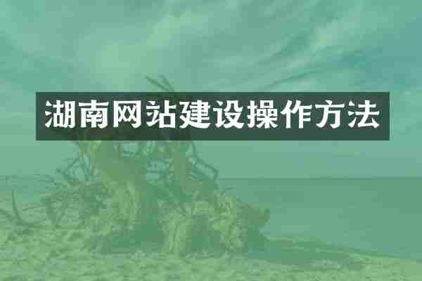 湖南网站建设操作方法