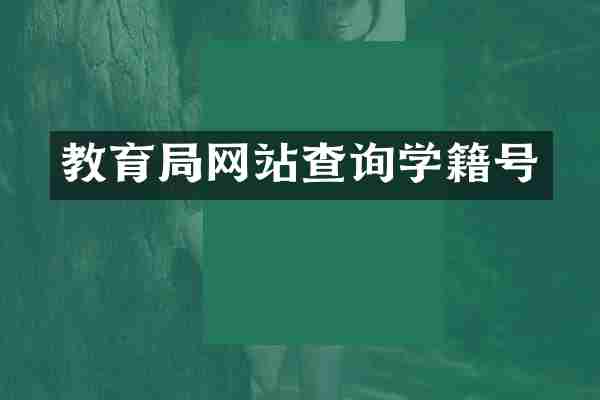 教育局网站查询学籍号