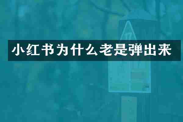 小红书为什么老是弹出来