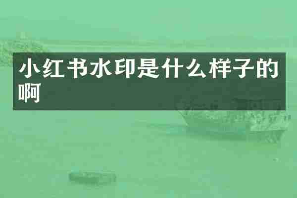 小红书水印是什么样子的啊