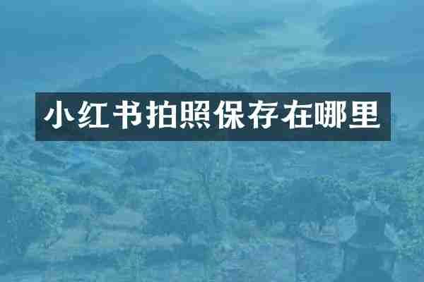 小红书拍照保存在哪里