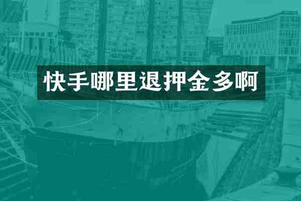 快手哪里退押金多啊