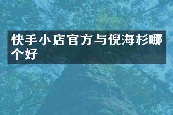 快手小店官方与倪海杉哪个好