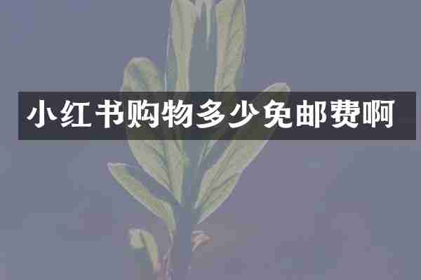 小红书购物多少免邮费啊