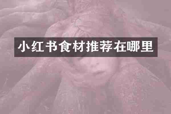 小红书食材推荐在哪里
