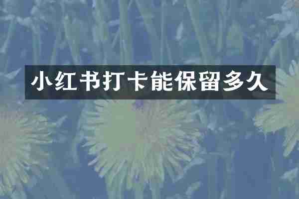 小红书打卡能保留多久