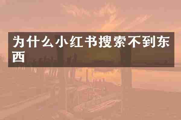 为什么小红书搜索不到东西