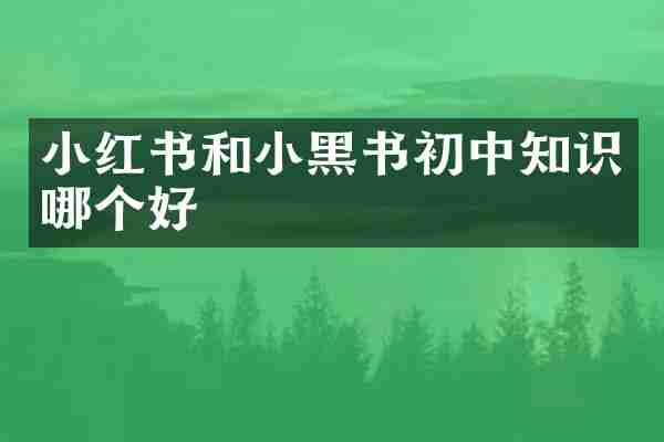 小红书和小黑书初中知识哪个好