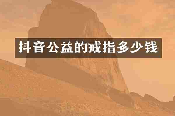 抖音公益的戒指多少钱