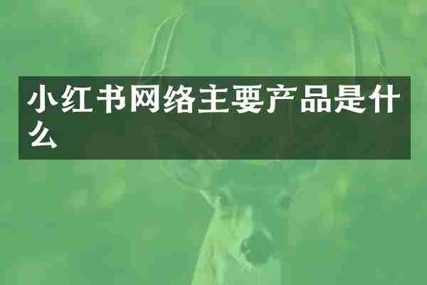 小红书网络主要产品是什么