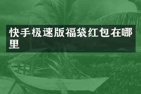 快手极速版福袋红包在哪里