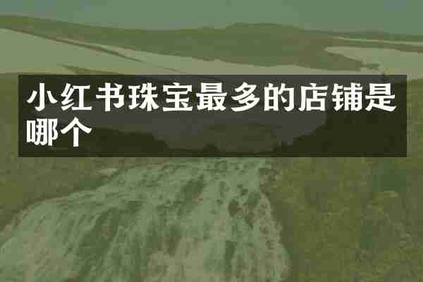 小红书珠宝最多的店铺是哪个