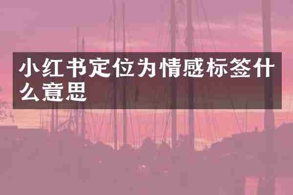 小红书定位为情感标签什么意思